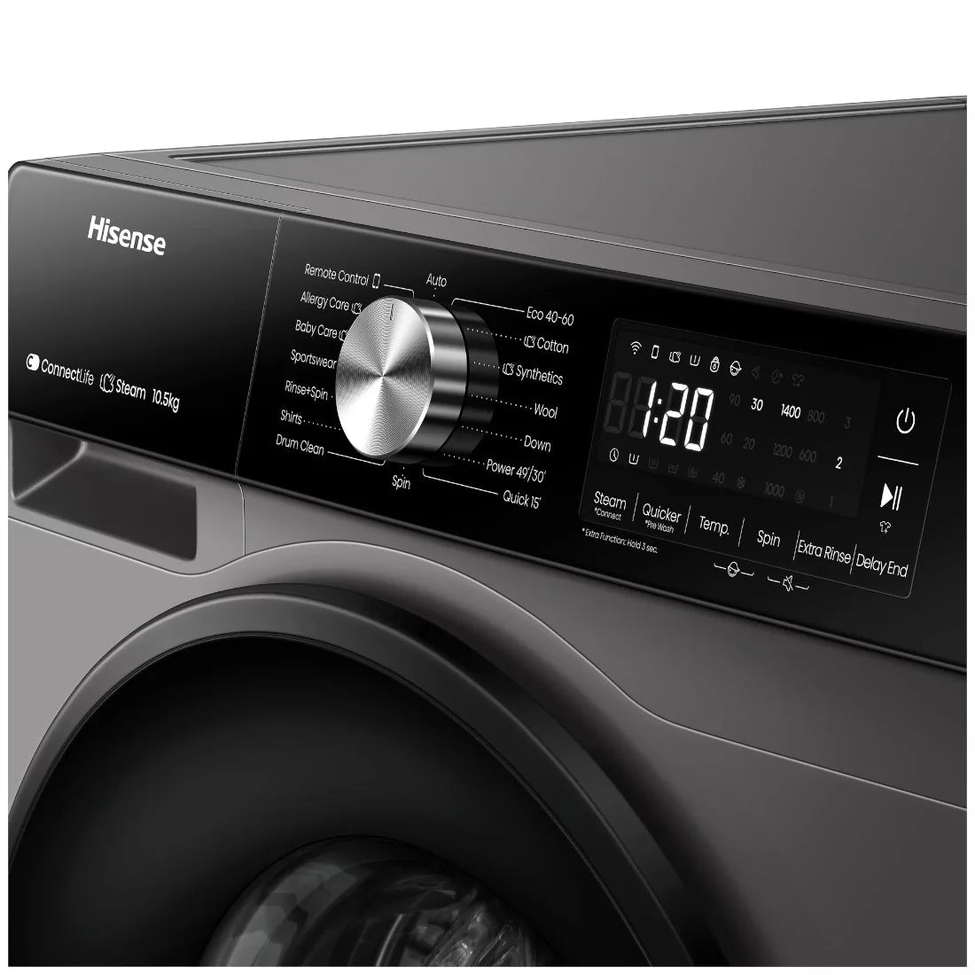 LAVE LINGE HISENSE SERIE S3 10.5 KG FRONTAL/SMART/TACTILE/TITANIUM WF3S1043BT