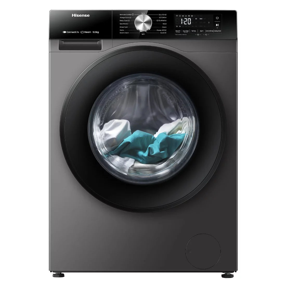 LAVE LINGE HISENSE SERIE S3 10.5 KG FRONTAL/SMART/TACTILE/TITANIUM WF3S1043BT
