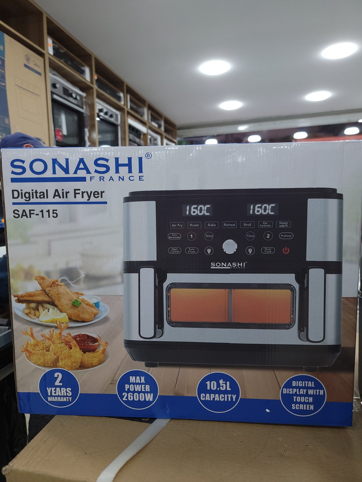 FRITEUSE AIR FRYER SONASHI 10.5L 2600W SAF-115 (NDR)