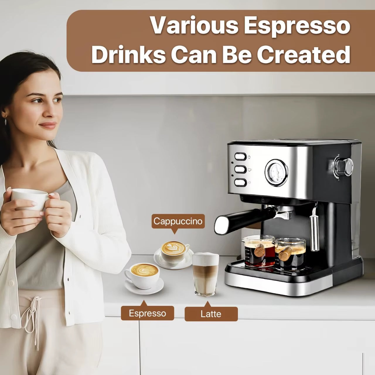 MACHINE À CAFÉ BRANDMANN 3EN1 850W 20 BARS BR-CM-001