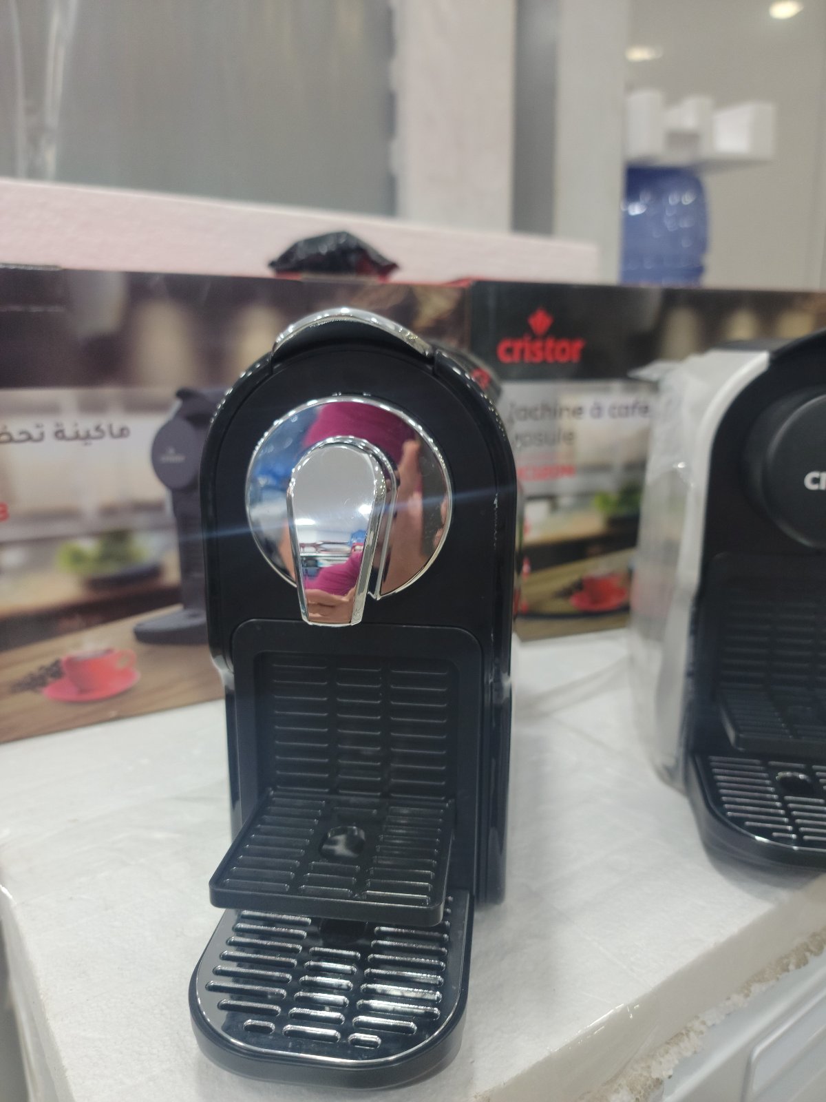 MACHINE À CAFÉ CRISTOR CAPSULE 1350W 20 BARS BLANCHE ET NOIR CMC120B/N