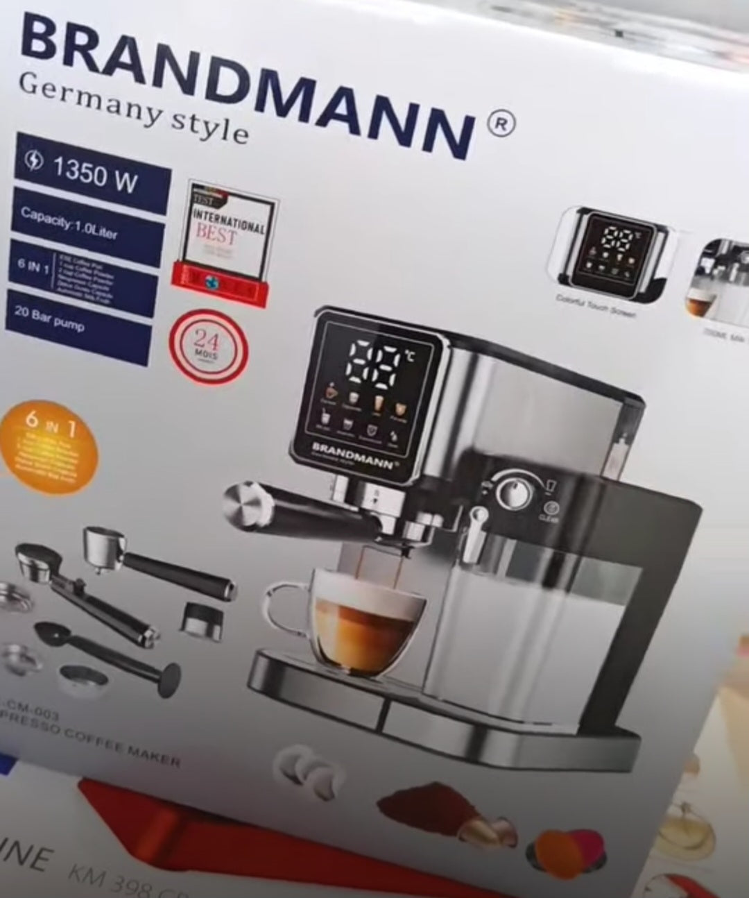 MACHINE À CAFÉ BRANDMANN 6EN1 1350W 20 BARS BR-CM-003